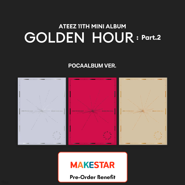 [Pre-Order] ATEEZ - 11th Mini "GOLDEN HOUR : Part.2" + Pre-Order Benefit (POCAALBUM Ver.) [Random / Set]