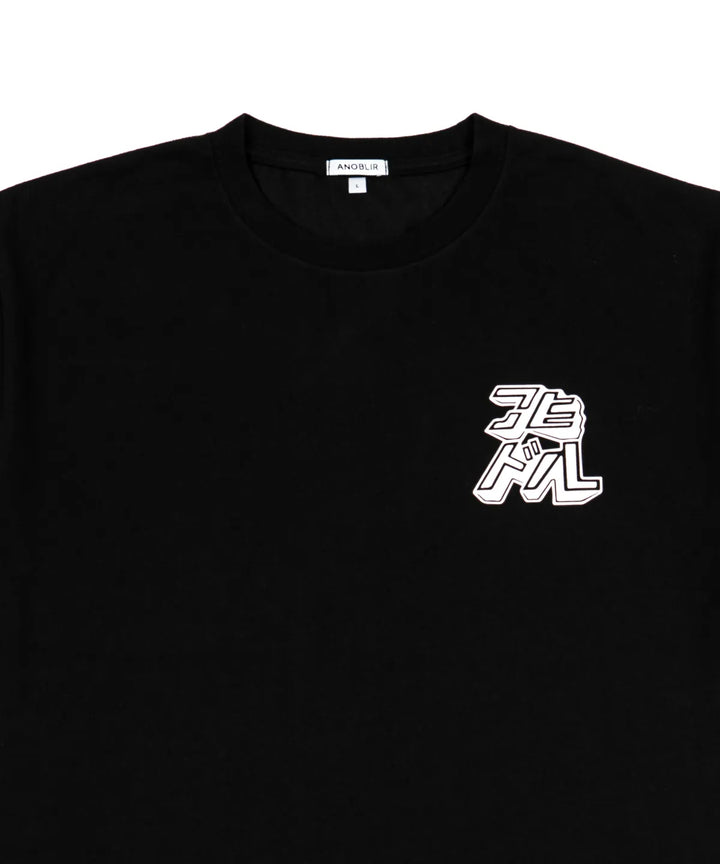 **QWER -Magenta Cartoon Drawing T-shirt [Black]