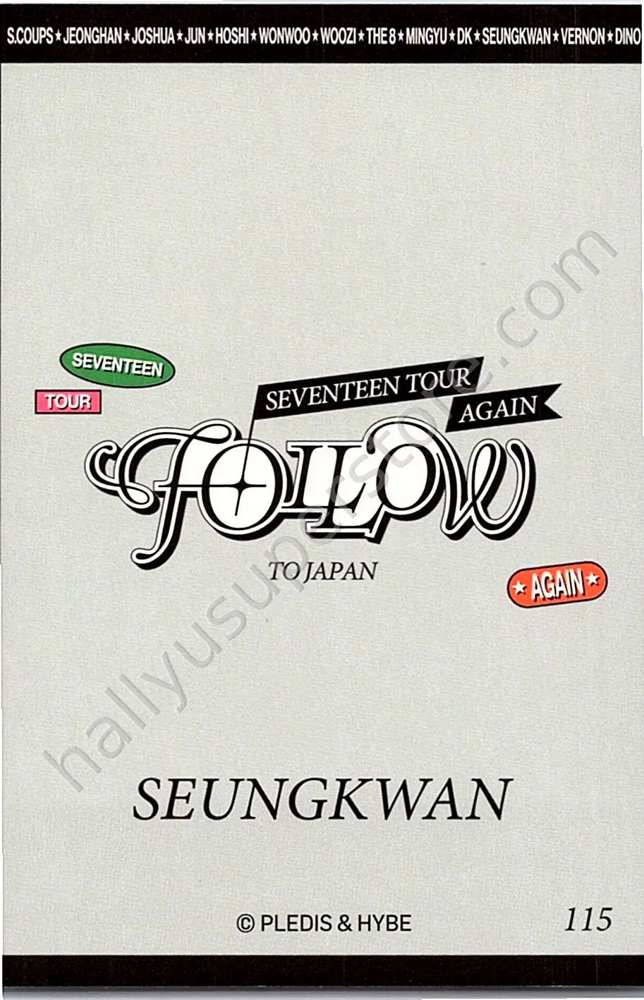 SEVENTEEN - Seungkwan - [FOLLOW AGAIN] TOUR jacket japan merch photocard