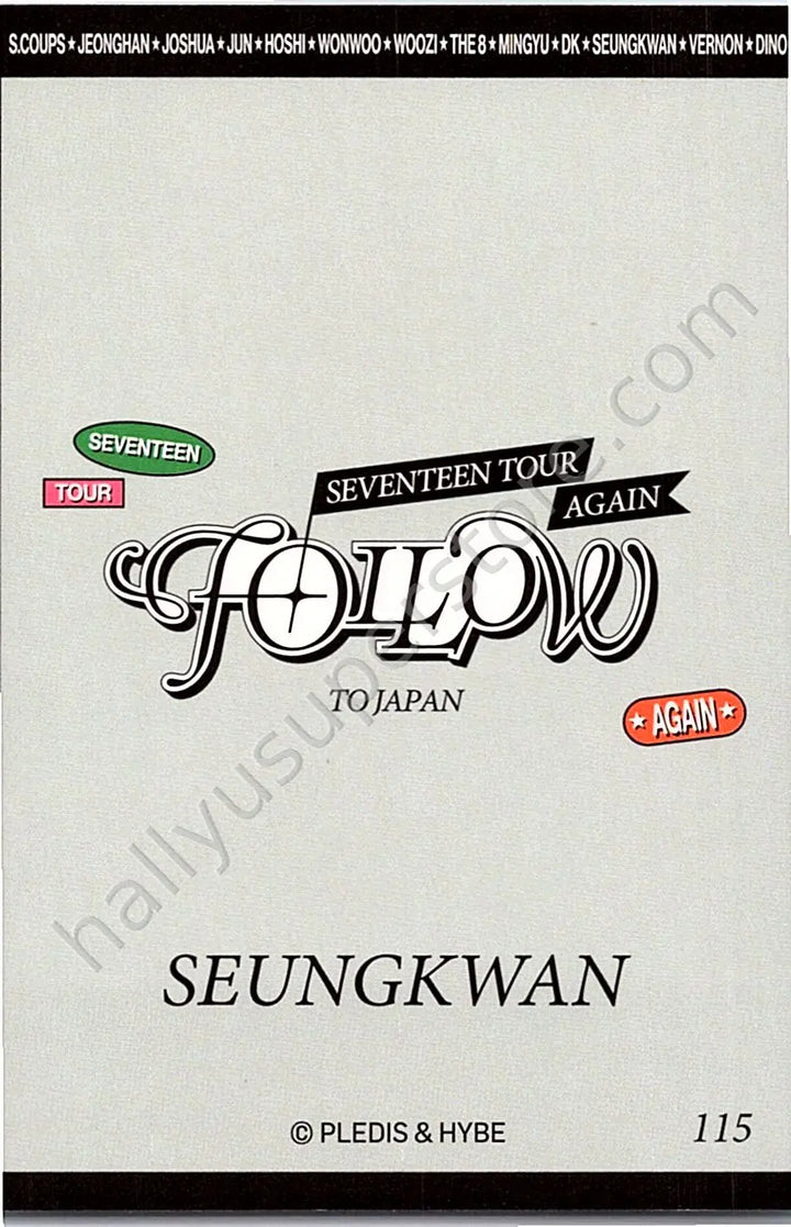SEVENTEEN - Seungkwan - [FOLLOW AGAIN] TOUR jacket japan merch photocard