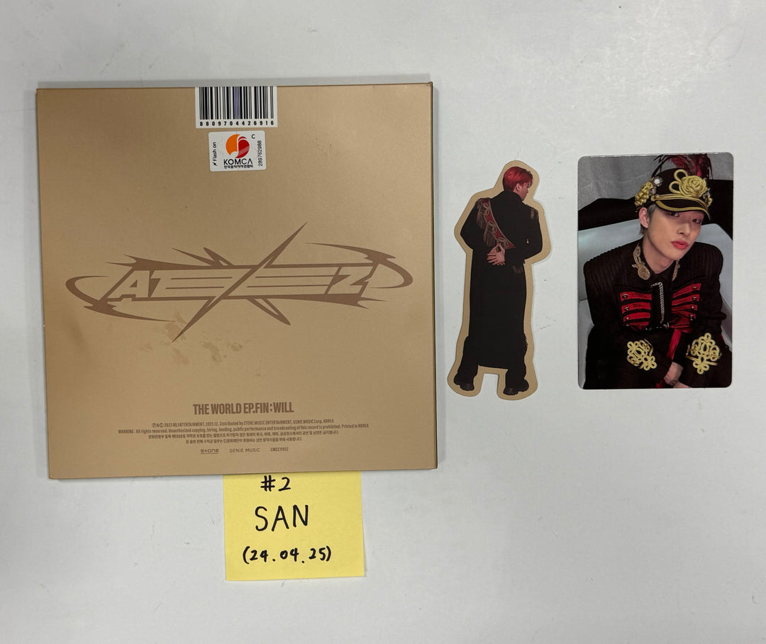 San (Of Ateez) "The World Ep.Fin : Will" - Hand Autographed(Signed) Album [24.4.25]
