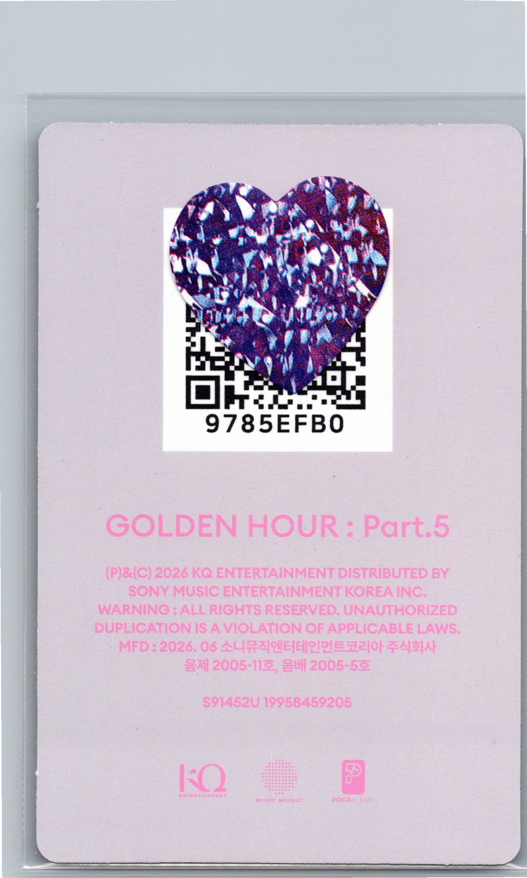 ATEEZ "GOLDEN HOUR : Part.5" - Official Photocard (POCAALBUM ver.)(Diary ver.) [26.06.26]
