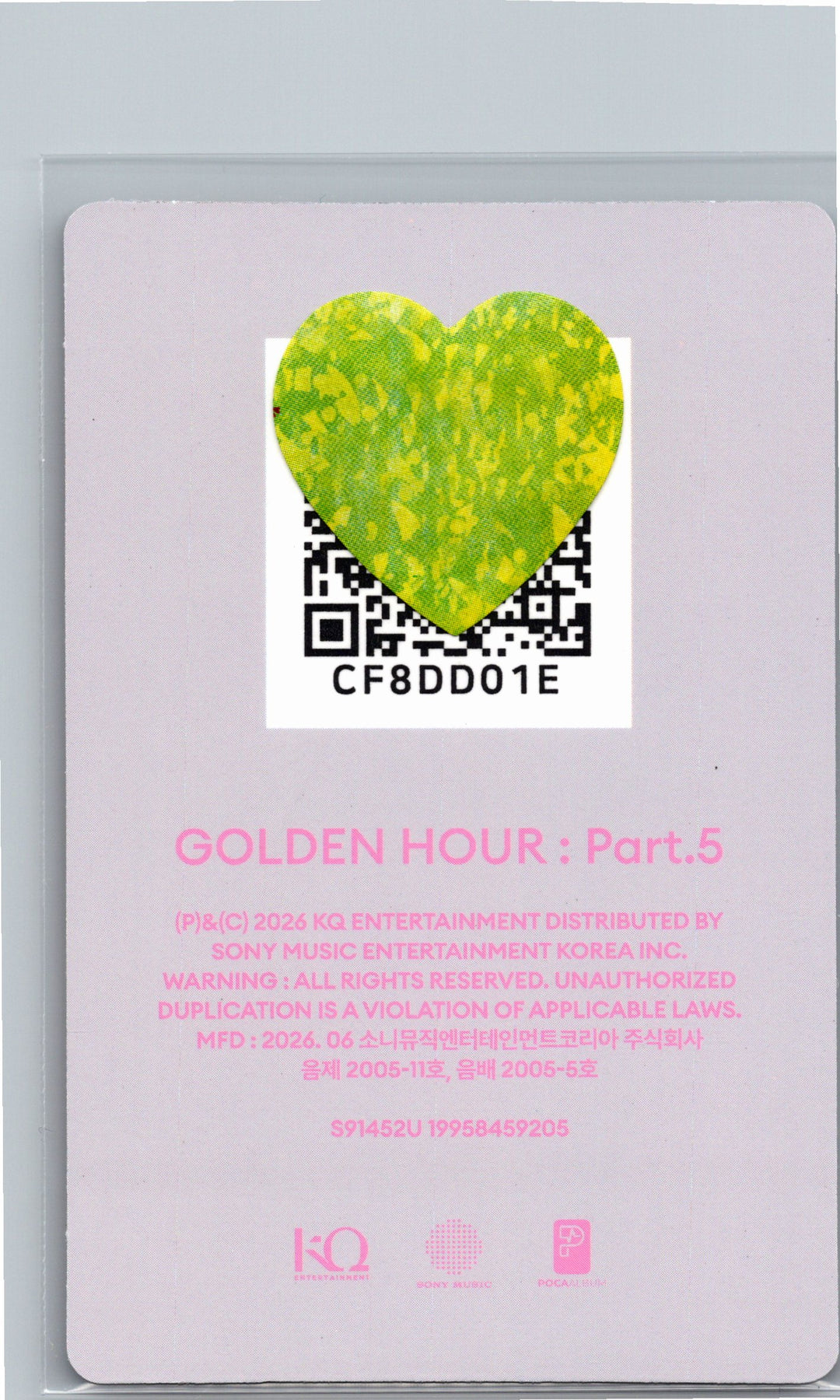 ATEEZ "GOLDEN HOUR : Part.5" - Official Photocard (POCAALBUM ver.)(Diary ver.) [26.06.26]