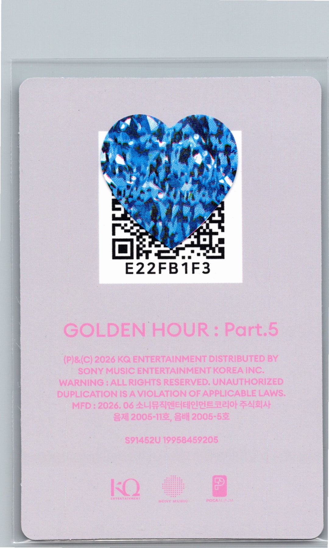 ATEEZ "GOLDEN HOUR : Part.5" - Official Photocard (POCAALBUM ver.)(Diary ver.) [26.06.26]