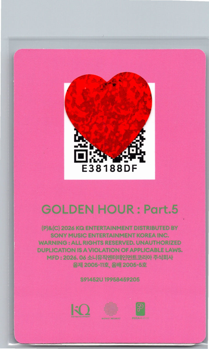 ATEEZ "GOLDEN HOUR : Part.5" - Official Photocard (POCAALBUM ver.)(A ver.) [26.06.26]