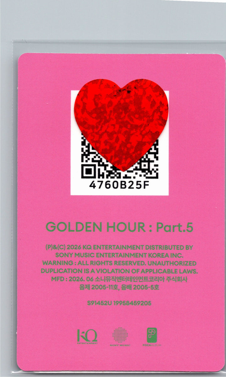 ATEEZ "GOLDEN HOUR : Part.5" - Official Photocard (POCAALBUM ver.)(A ver.) [26.06.26]