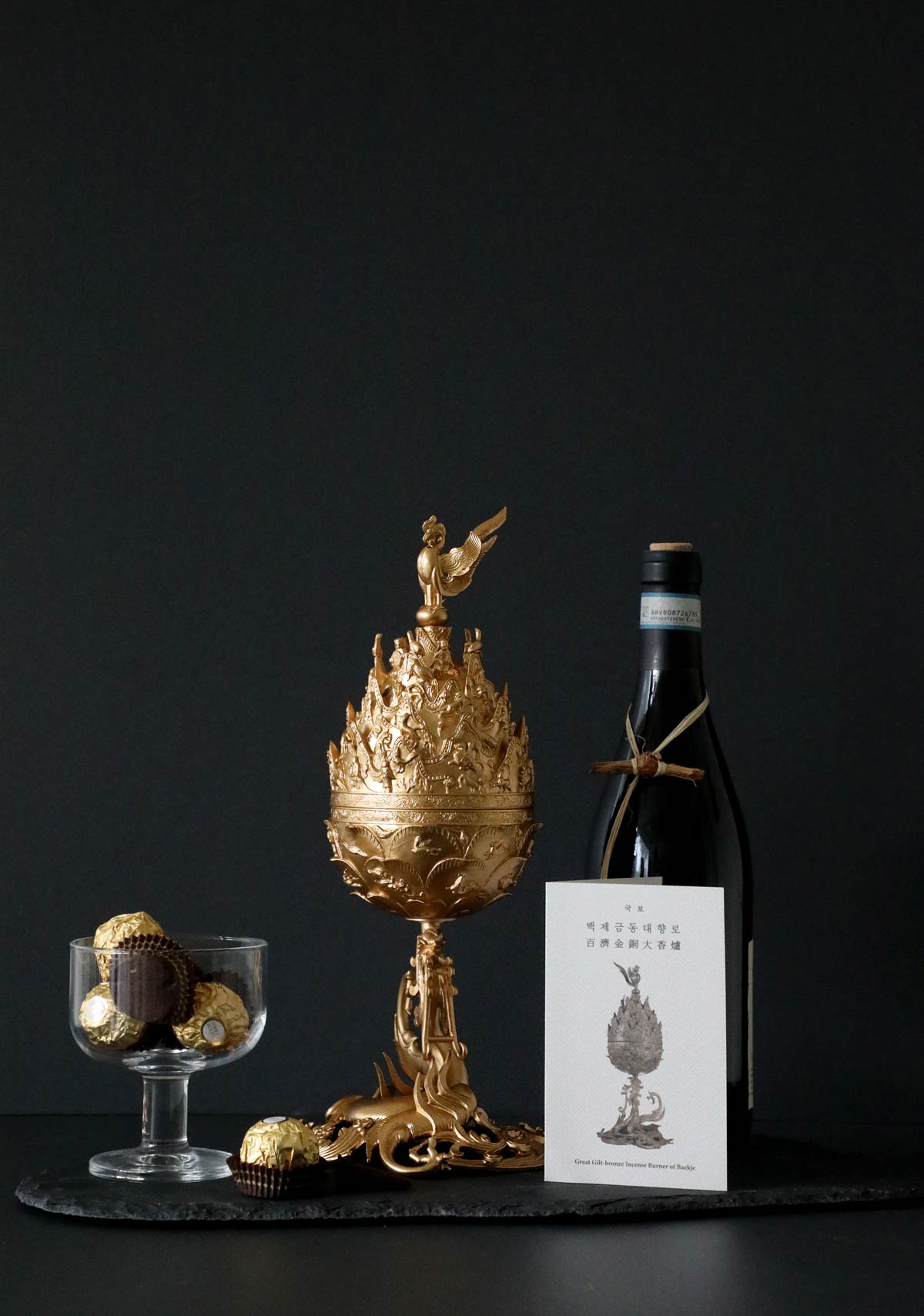 **  Gilt-bronze incense burner miniature