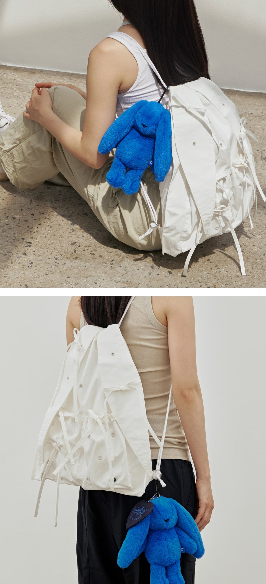 **NewJeans x Coller Rabbit String Bag (SNOW WHITE)