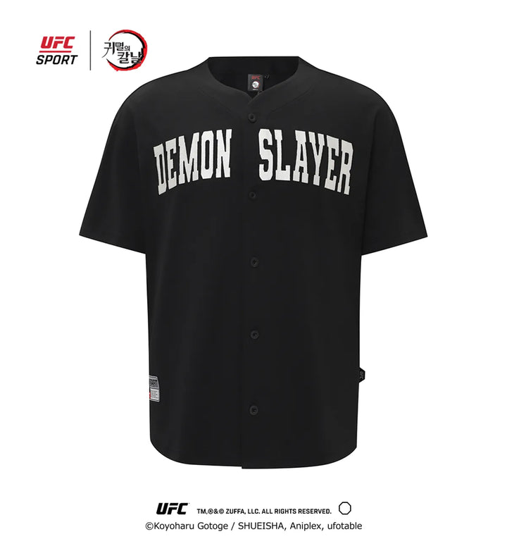 Demon Slayer: Kimetsu no Yaiba - Megapit Baseball Jersey Short-Sleeved T-Shirt Black