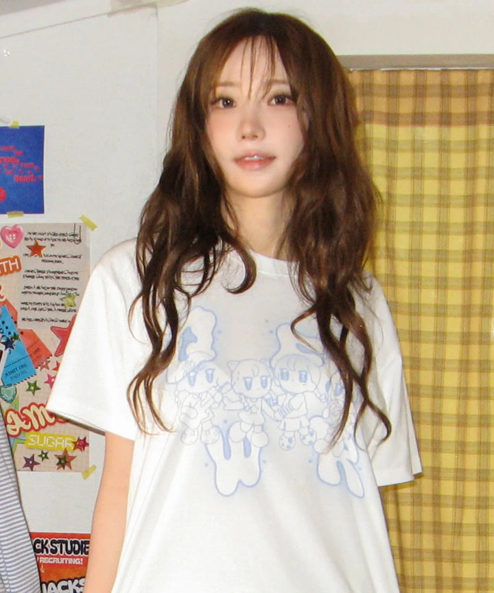 **QWER -Ames-Worldwide QWER CHARACTER TEE WHITE