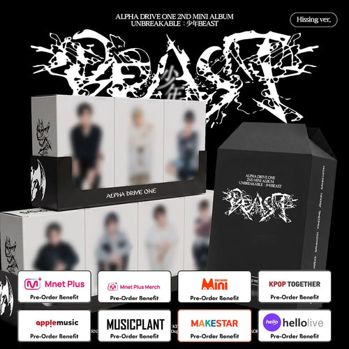 [Pre-Order] ALPHA DRIVE ONE - 2nd Mini Album 'UNBREAKABLE : 少年BEAST' (Hissing Ver.) + Pre-Order Benefit (Choose Version)