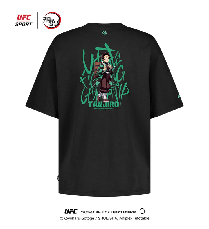 Demon Slayer: Kimetsu no Yaiba - Tanjiro Relaxed Fit Short-Sleeved T-Shirt Black