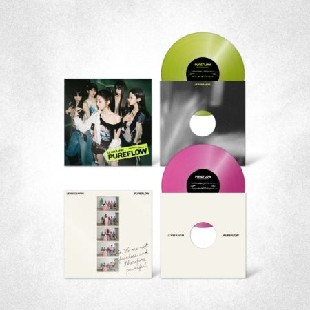 [B2B] LE SSERAFIM - 2nd Studio Album [PUREFLOW] pt.1 Vinyl (Electric Yellow Glitter ver. / Hot Pink Glitter ver.) / [음반사 도매] 르세라핌 - 2nd Studio Album [PUREFLOW] pt.1 Vinyl