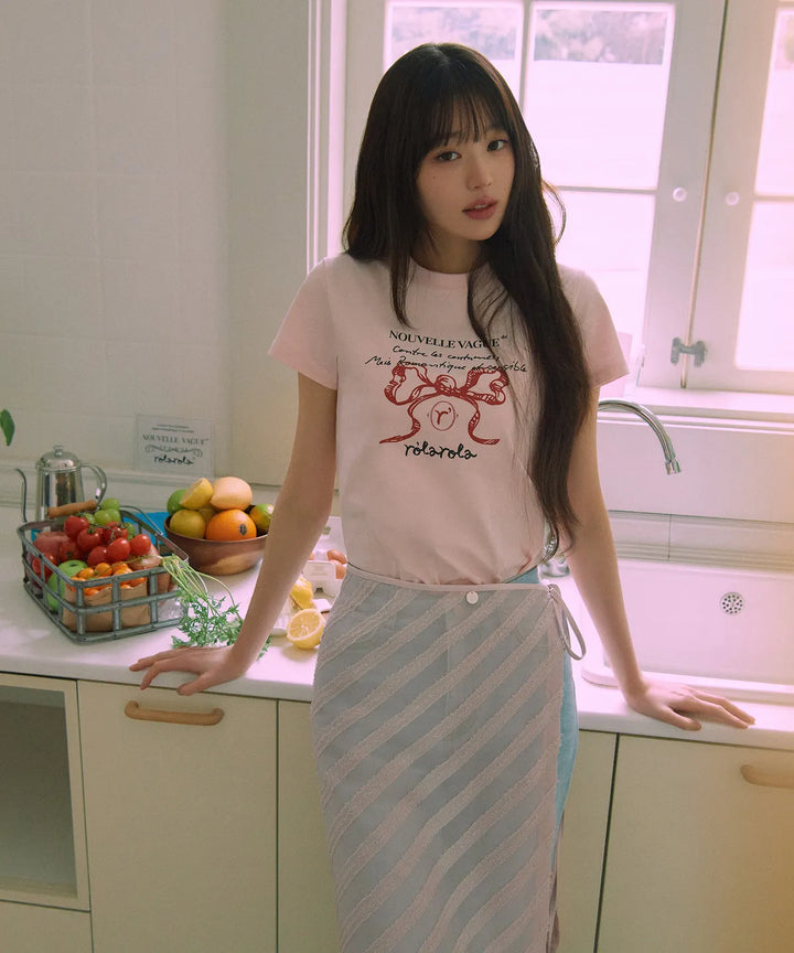 ** JANG WONYOUNG Pick (of IVE) - LAYERED WRAP SKIRT PINK