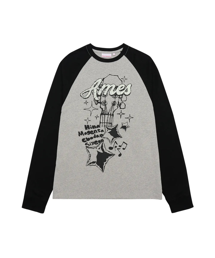 **QWER -Ames-Worldwide QWER NUMBERING LAYERED LS TEE GREY