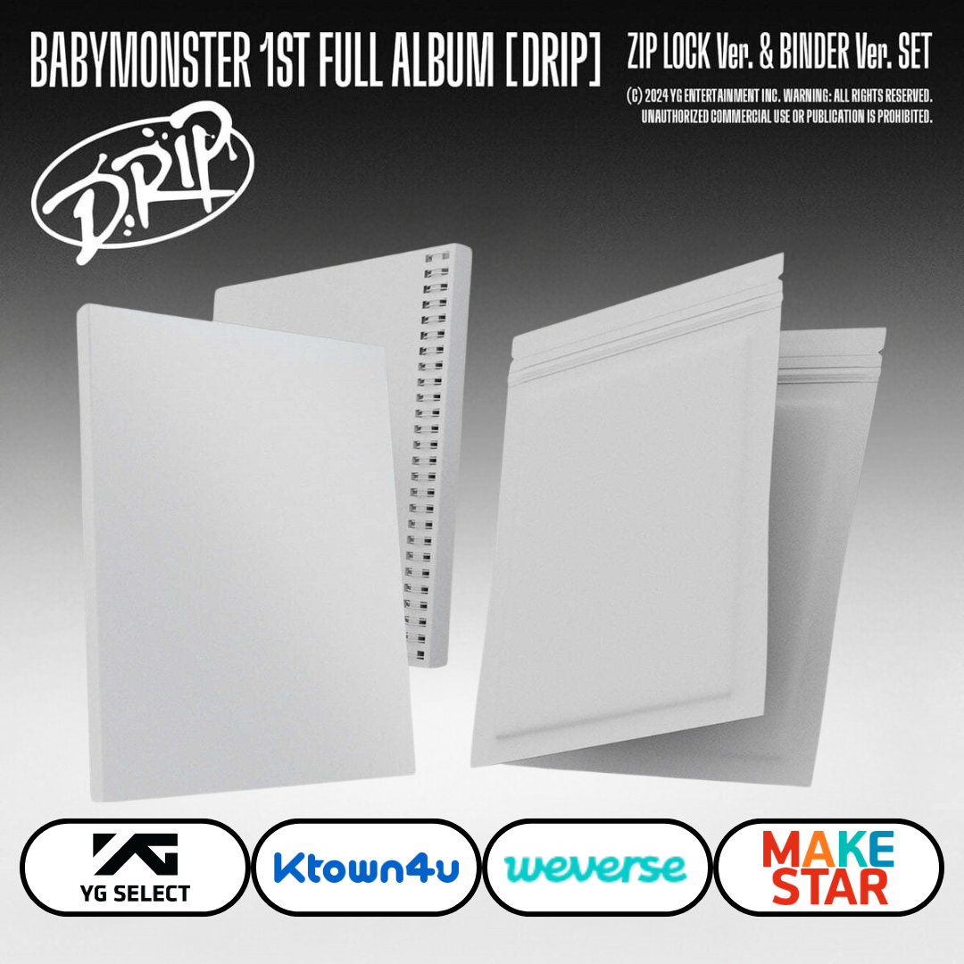 [Pre-Order] BabyMonster - 1st Full "Drip" + Pre-Order Benefit (Random / Set) - HALLYUSUPERSTORE