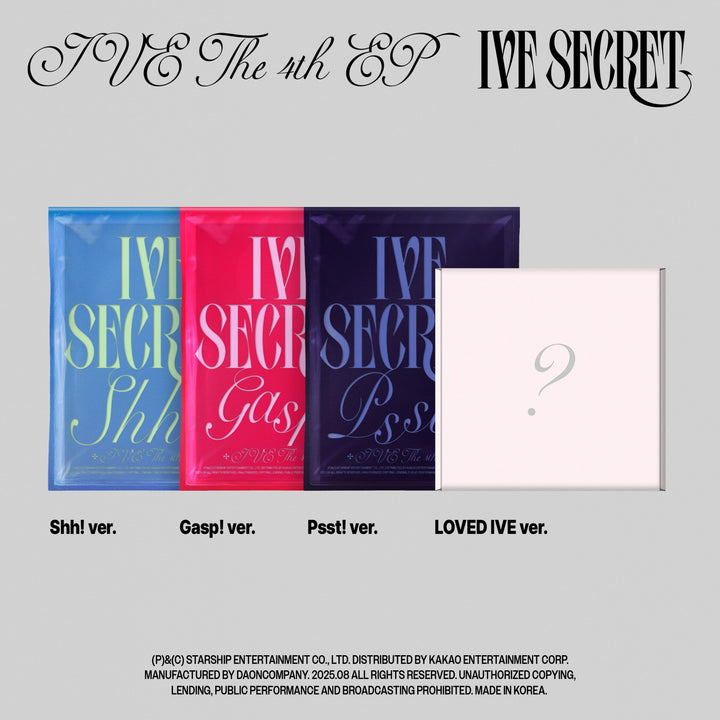 [Pre-Order] IVE - IVE THE 4th EP IVE SECRET +Pre-Order Benefit (VER SET / LOVED IVE Ver.)
