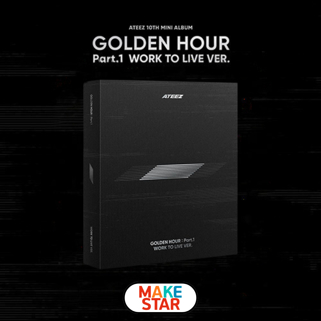 [Pre-Order] Ateez - 10th Mini "Golden Hour Part.1" (Work To Live Ver.) + Pre-Order Benefit [Round 2] - HALLYUSUPERSTORE