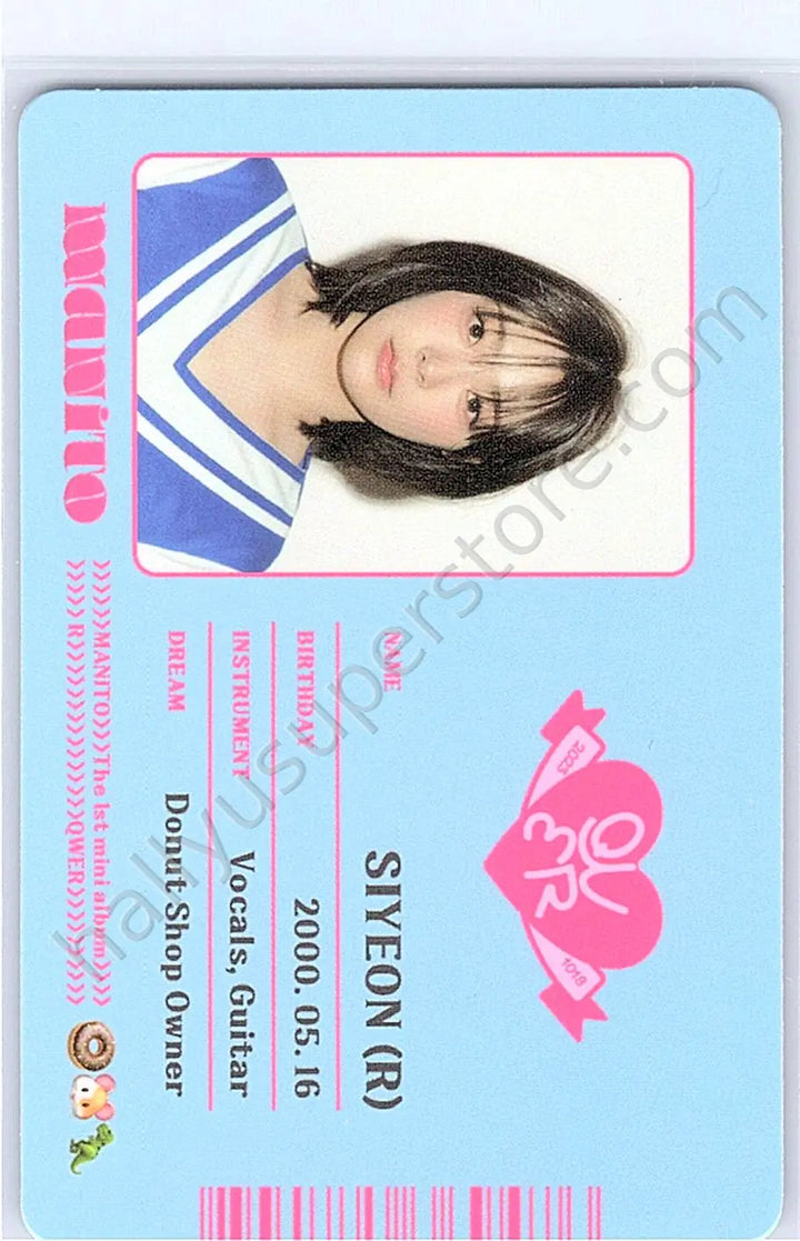 QWER - Siyeon - Manito album inclusion id card