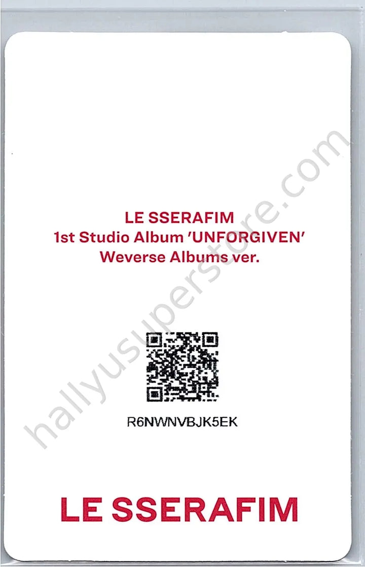 LE SSERAFIM - Kim Chaewon - UNFORGIVEN album photocard qr card weverse album version
