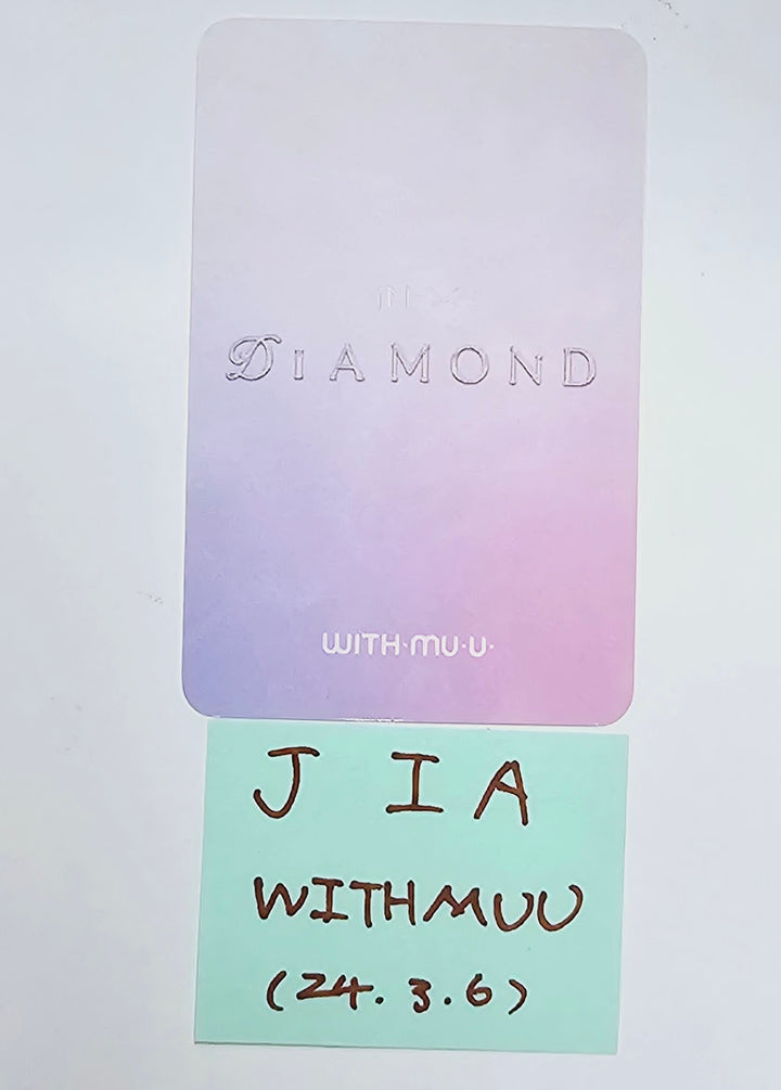 JIA (Of TRI.BE) "Diamond" - Hand Autographed(Signed) Photocard [24.3.6]