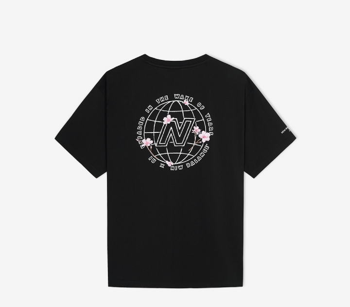 ** IU - New Balance Flower Globe Graphic  T-shirt (SEMI OVER FIT)