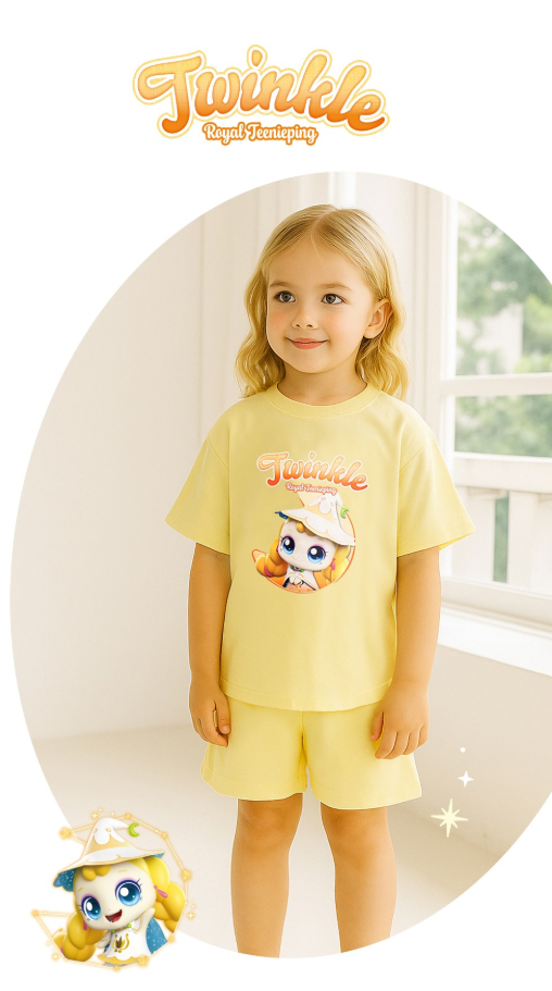 ** Catch! Teenieping - Girls' Zuri Half-Sleeved Top and Bottom Set