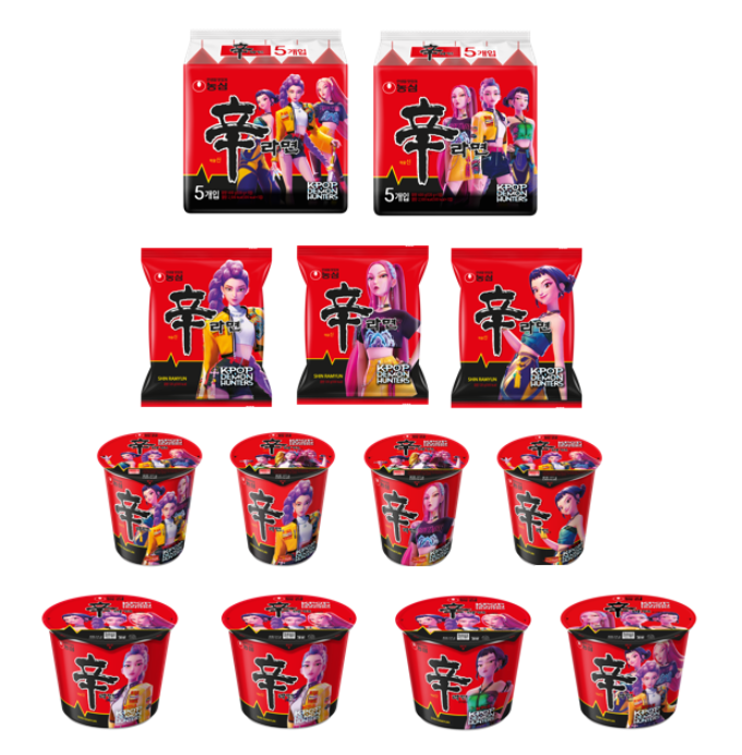 ** KPop Demon Hunters +  Shin Ramyun (large cup ramen)