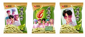** KPop Demon Hunters +  Nongshim Shrimp Cracker  (It tastes like wasabi)
