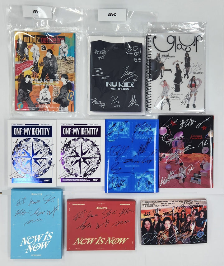 ZEROBASEONE "BLUE PARADISE" & "CINEMA PARADISE", Hearts2Hearts "The Chase", ARrC "nu kidz: out the box", RESCENE "Glow Up", ONF "ONF:MY IDENTITY", NouerA "Chapter: New is Now" - Hand Autographed(Signed) Promo Album [25.2.28] (Restocked 3/4)