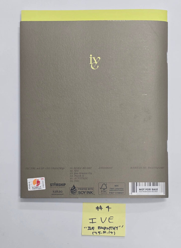 JIN (Of BTS) "Echo", IVE "IVE EMPATHY", Stray Kids "KARMA", ILLIT "bomb", TXT "Star Chapter: Together", ZEROBASEONE "CINEMA PARADISE" - Hand Autographed(Signed) Promo Album [25.10.14]