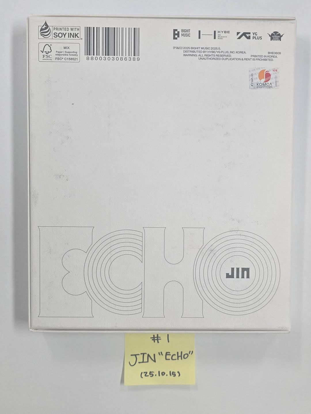JIN (Of BTS) "Echo", DAY6 "The DECADE", TZUYU (Of TWICE) "abouTZU", Nayeon (Of TWICE) "NA", Yeji "Air", Xdinary Heroes "Beautiful Mind", NMIXX "Fe3O4: FORWARD" - Hand Autographed(Signed) Promo Album [25.10.15]