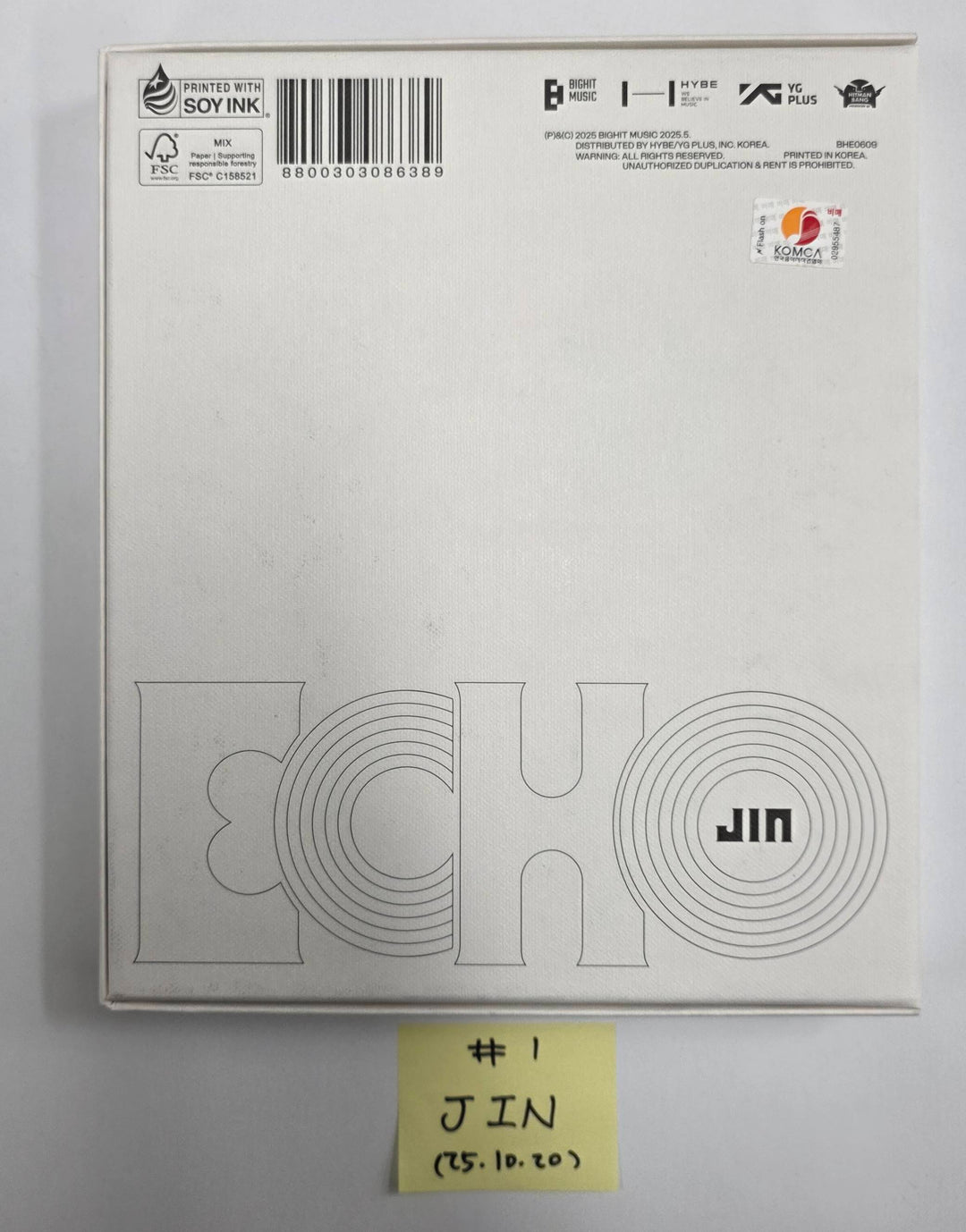 JIN (Of BTS) "Echo", Stray Kids "KARMA", CORTIS "COLOR OUTSIDE THE LINES" - Hand Autographed(Signed) Promo Album [25.10.20]