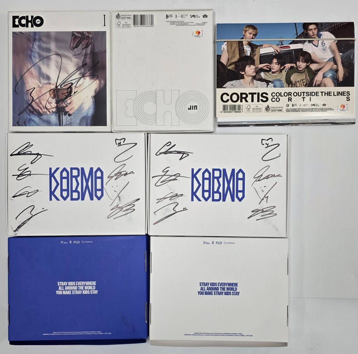 JIN (Of BTS) "Echo", Stray Kids "KARMA", CORTIS "COLOR OUTSIDE THE LINES" - Hand Autographed(Signed) Promo Album [25.10.20]