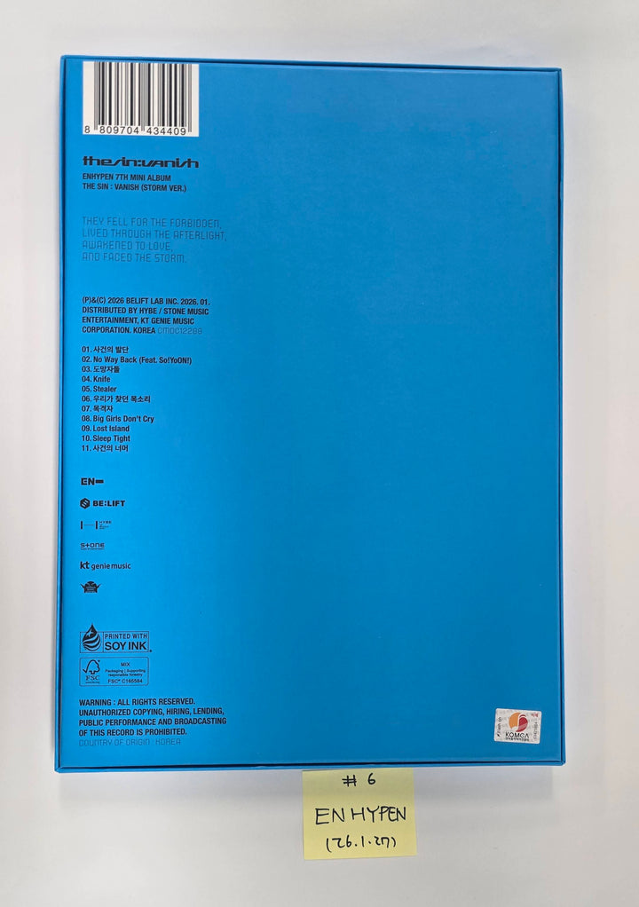 ENHYPEN "THE SIN : VANISH" - Hand Autographed(Signed) Promo Album [26.1.27]