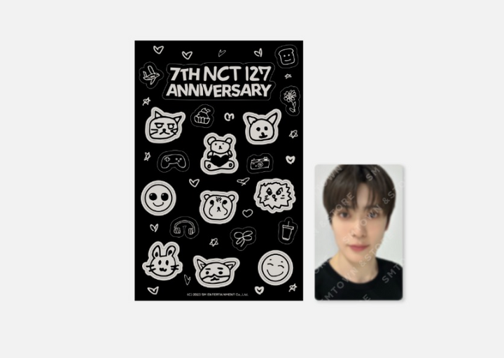 NCT 127 - "7th Anniversary Glow-In-The-Dark" Official Sticker & Photocard Set