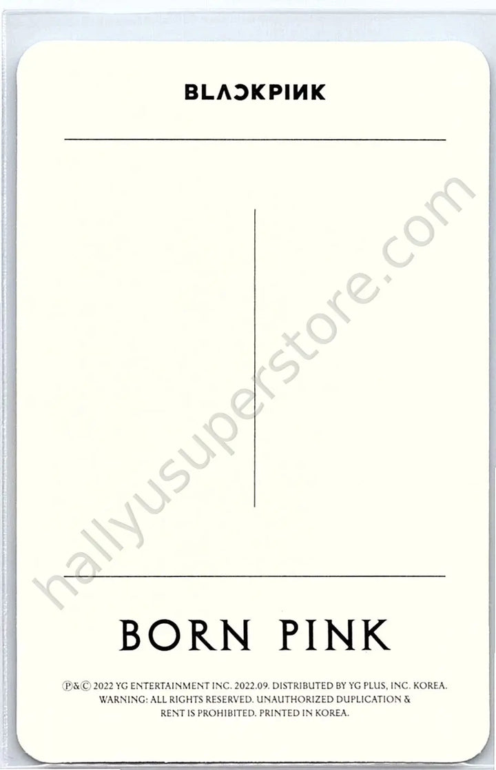 BLACKPINK - Jisoo - BORN PINK album photocard gray version