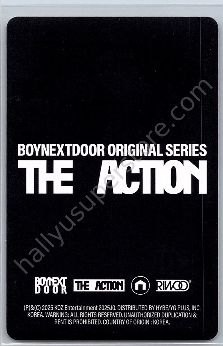 BOYNEXTDOOR - Riwoo - The Action album photocard frame version