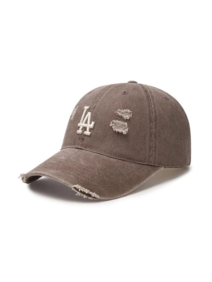 ** [Pre-Order] AESPA - Wearing KARINA Damage Washing Unstruck Ball Cap  LA (L.Brown)