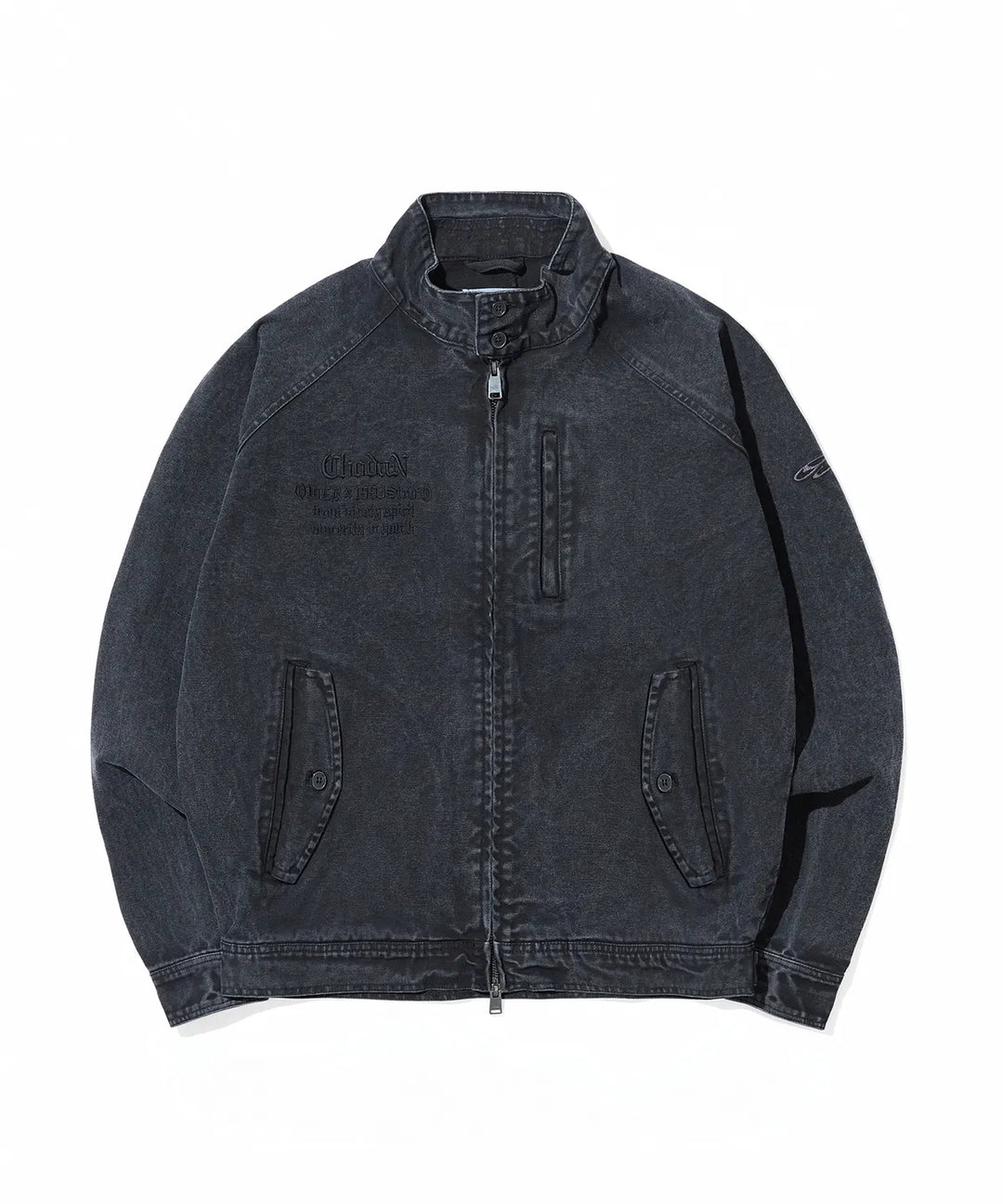 **QWER -Chodan  Vintage Washing Cotton Herrington Jacket_Charcoal