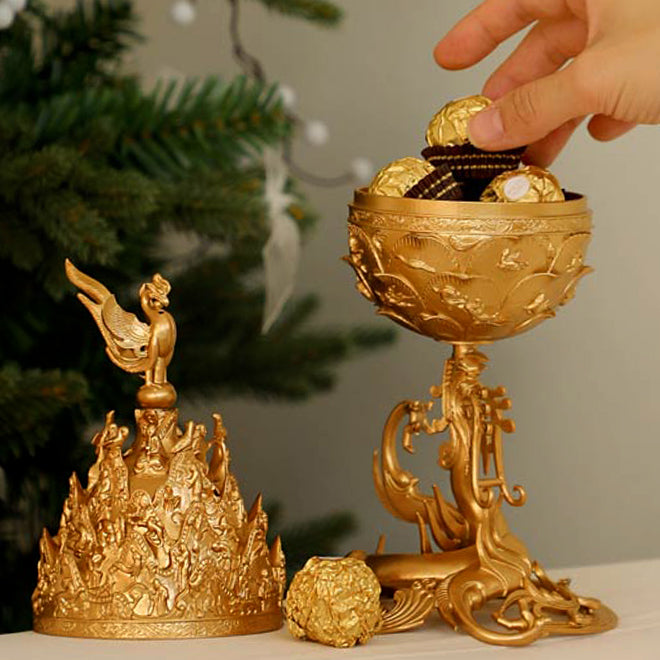 **  Gilt-bronze incense burner miniature