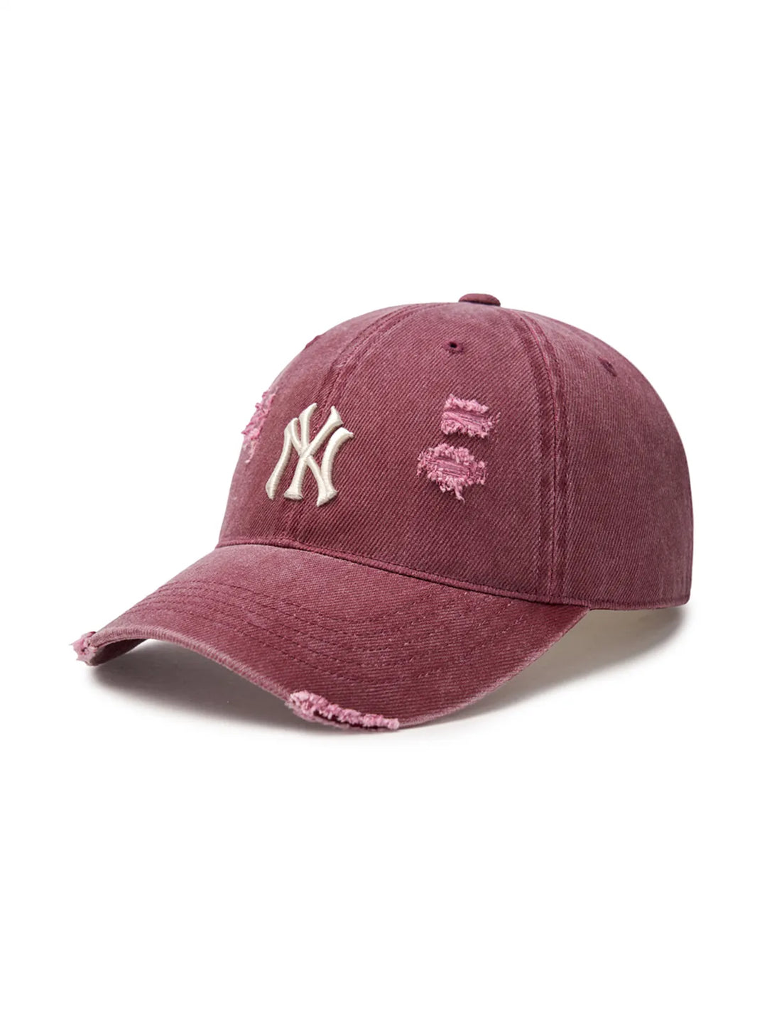 ** [Pre-Order] AESPA - Wearing KARINA Damage Washing Unstruck Ball Cap NY (Burgundy)
