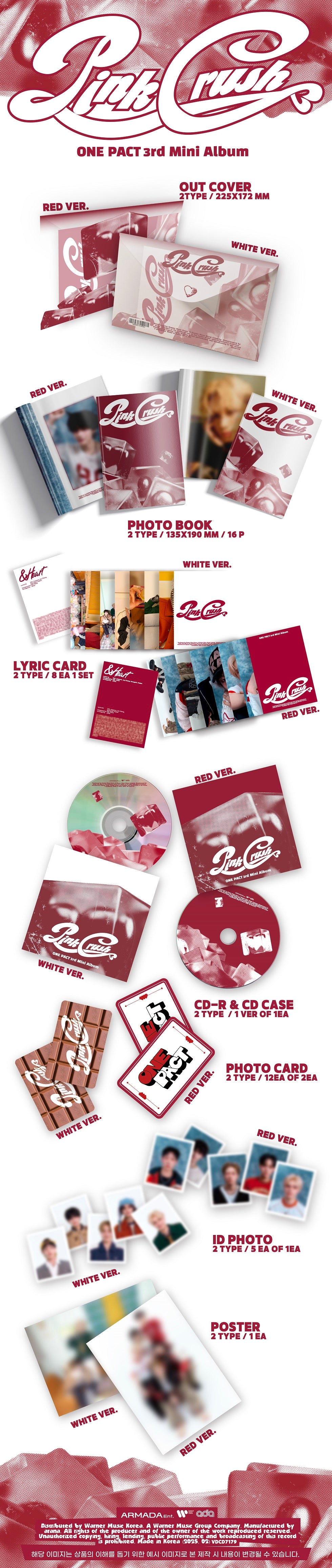 [B2B] ONE PACT (원팩트) - 3rd Mini Album [PINK CRUSH] / ONE PACT (원팩트) - 미니 3집 [PINK CRUSH]