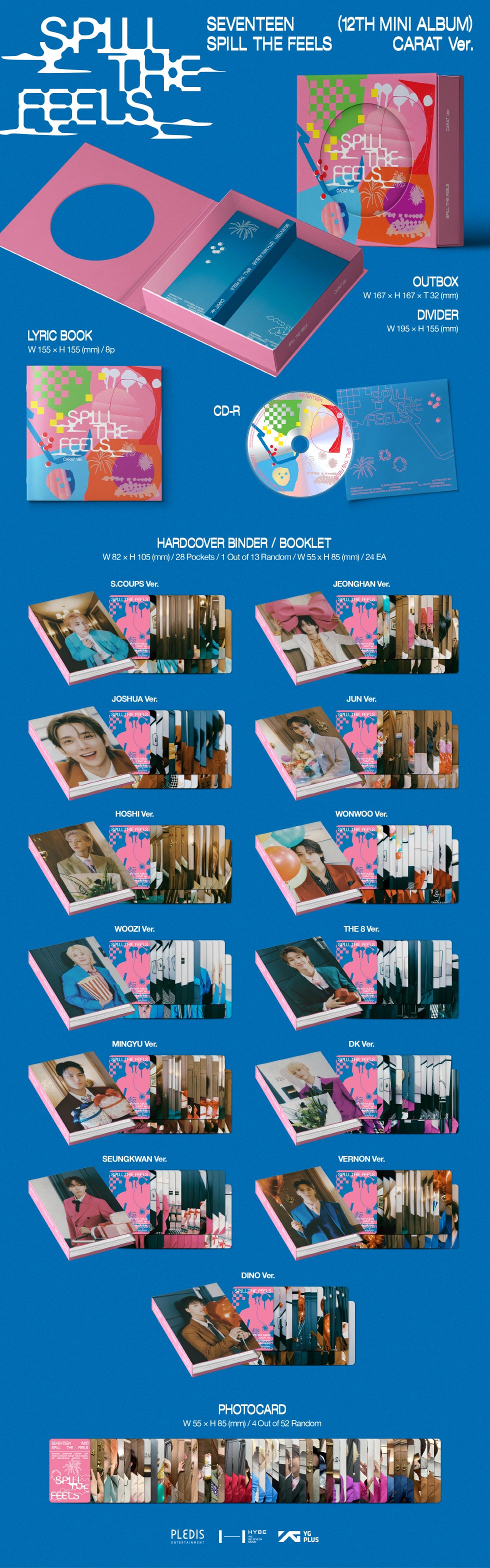 [SOLD OUT] [도매]세븐틴 - 미니 12집 [SPILL THE FEELS] CARAT Ver