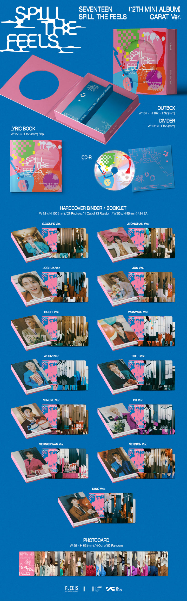 [SOLD OUT] [도매]세븐틴 - 미니 12집 [SPILL THE FEELS] CARAT Ver