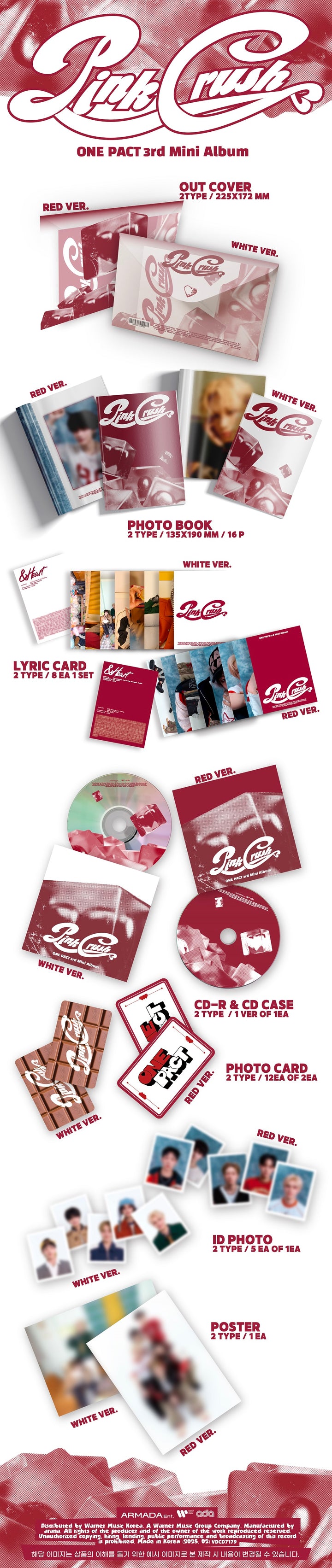[B2B] ONE PACT (원팩트) - 3rd Mini Album [PINK CRUSH] / ONE PACT (원팩트) - 미니 3집 [PINK CRUSH]