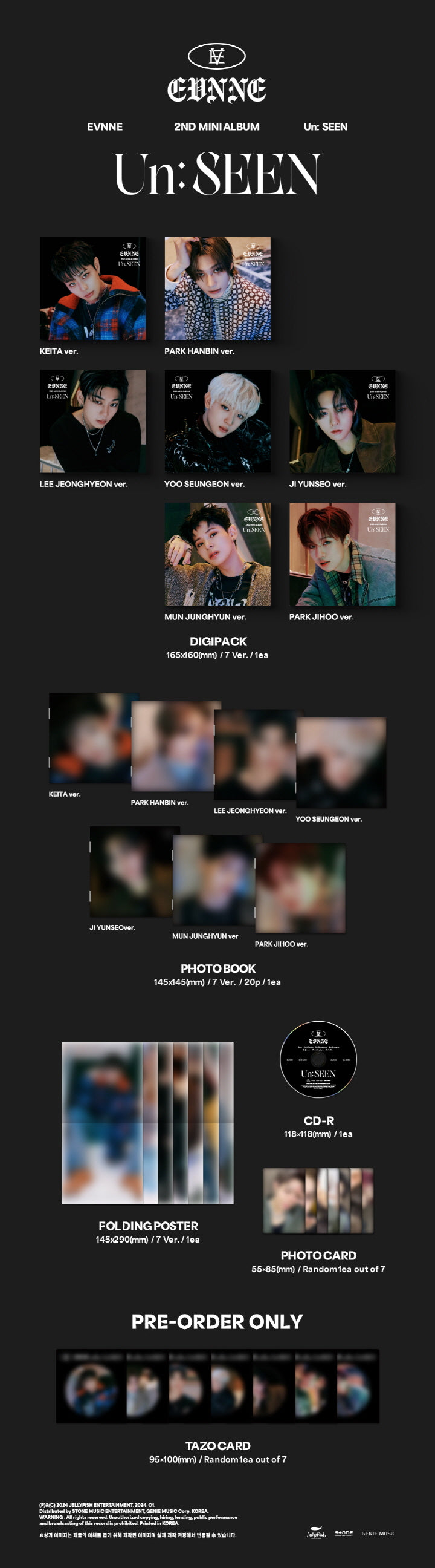 [B2B] EVNNE - 2nd Mini Album [Un: SEEN] Digipack Ver. / 이븐 (EVNNE) - 미니 2집 [Un: SEEN] Digipack VER