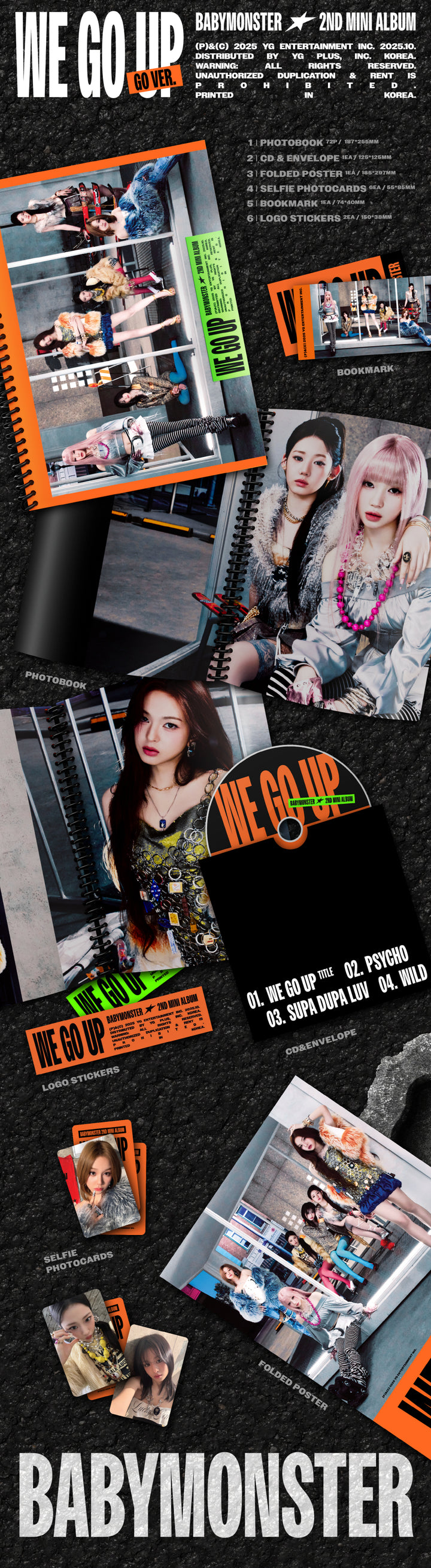 [B2B] BABYMONSTER - 2nd MINI ALBUM [WE GO UP] GO Ver / [음반사 도매] 베이비몬스터 (BABYMONSTER) - 2nd MINI ALBUM [WE GO UP] GO Ver