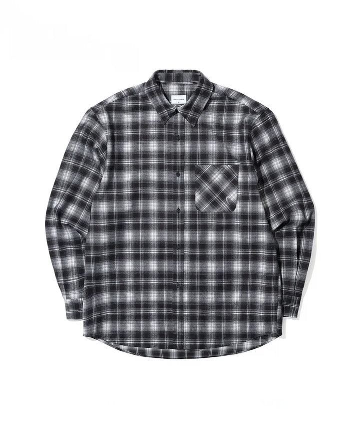 **QWER -Chodan - Signature Pose Embroidery Check Shirt_Black
