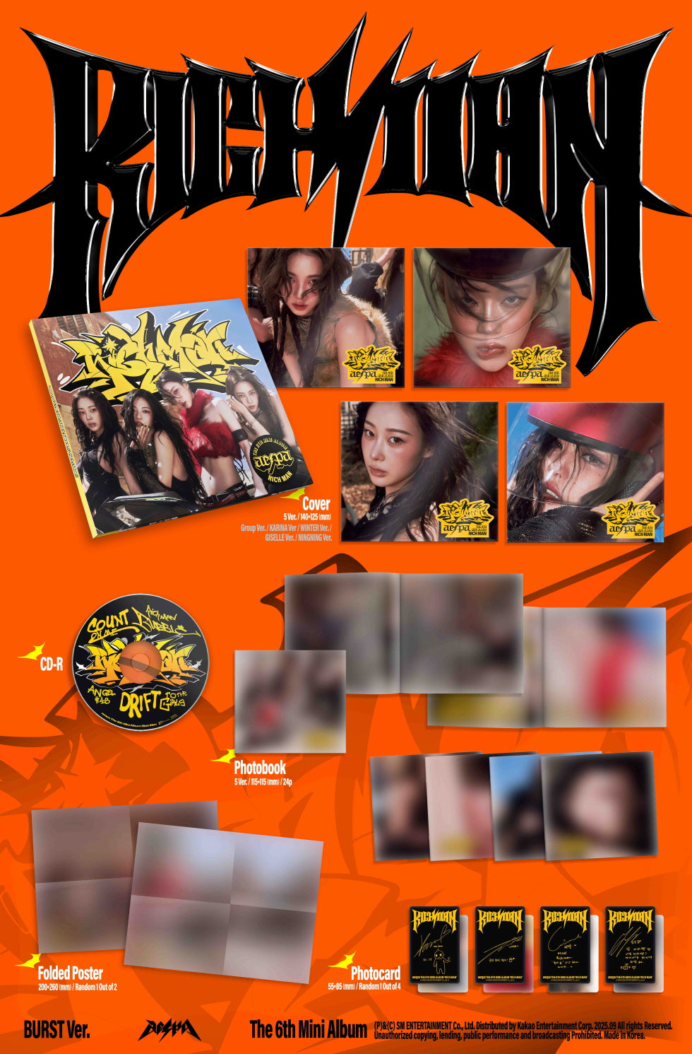 [B2B] aespa (aespa) - 6th Mini Album [Rich Man] (BURST Ver.) / 에스파 (aespa) - 미니 6집 [Rich Man] (BURST Ver.)